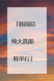 韩国总统大选即将举行